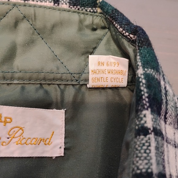 Vintage Lucien Piccard Men's Size M Wool Plaid Button Front Shirt - Picture 4 of 12